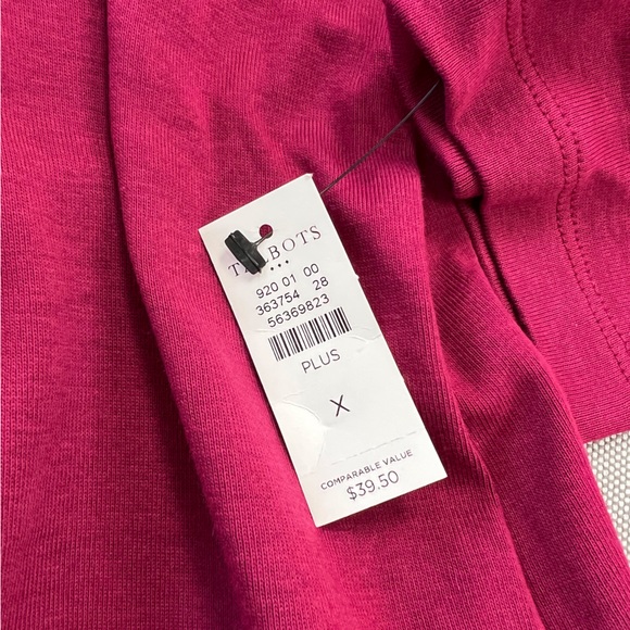 TALBOTS Cotton Long Sleeve Tee/ Beet Red - Picture 4 of 4